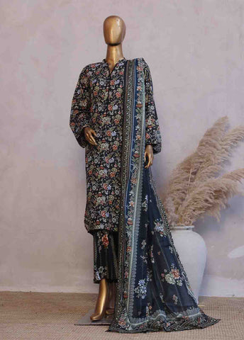Bin Saeed Fabric - SM-095- 3 Piece Printed Stitched Suit