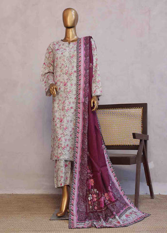 Bin Saeed Fabric - SM-096- 3 Piece Printed Stitched Suit