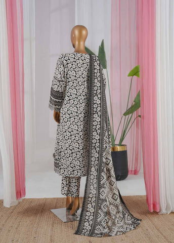 Bin Saeed Fabric - SM-097-EMBC-3 Piece Chikankari Stitched Suit