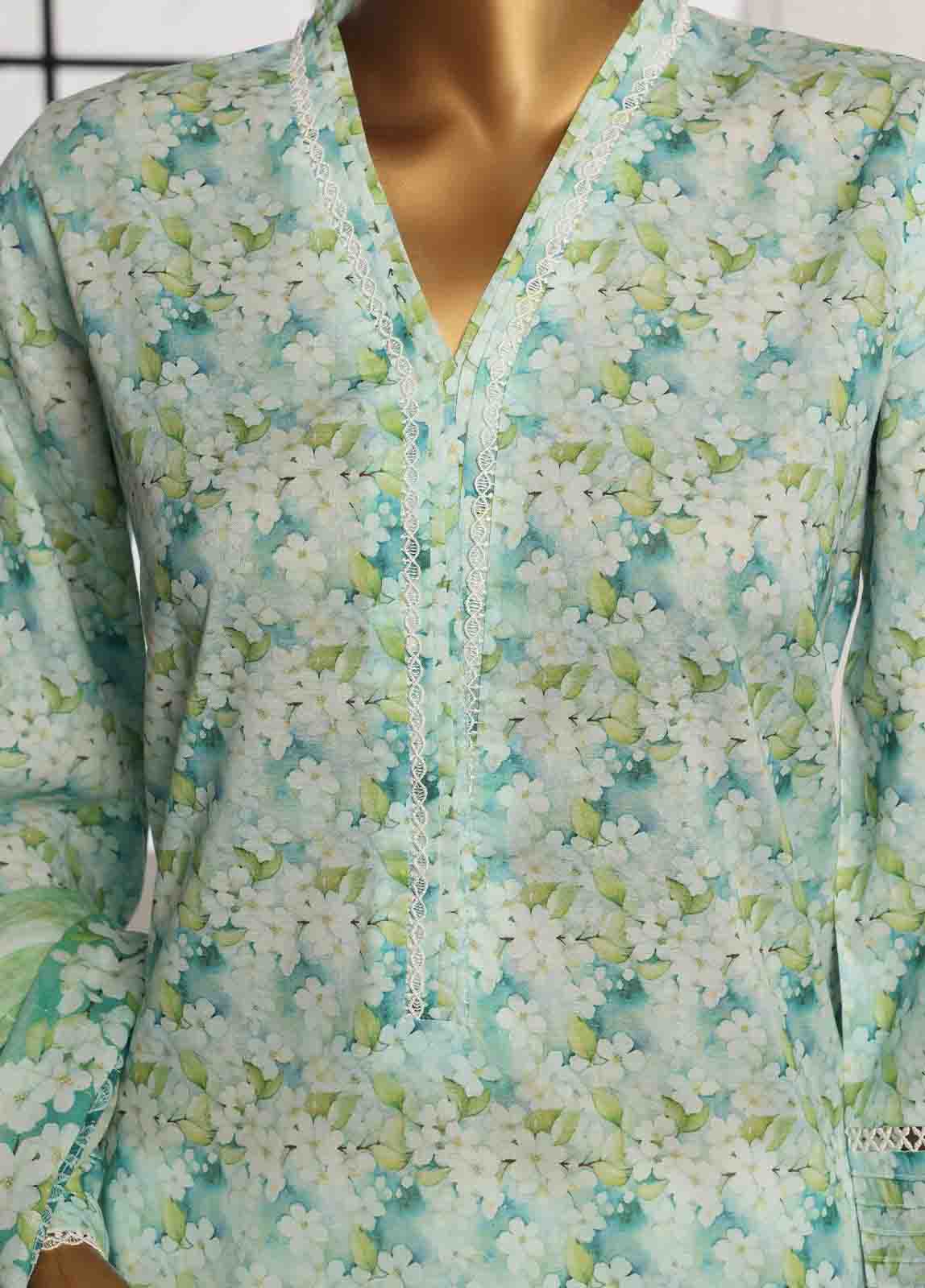 Bin Saeed Fabric - SM-099- 3 Piece Printed Stitched Suit