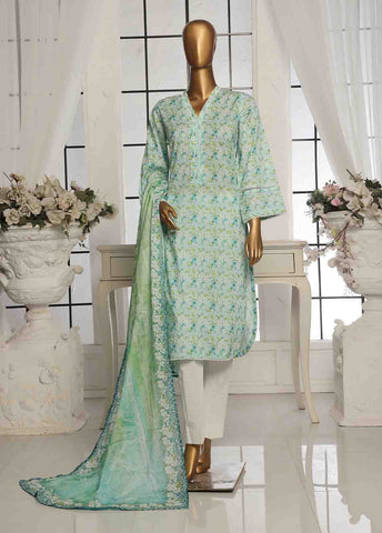 Bin Saeed Fabric - SM-099- 3 Piece Printed Stitched Suit