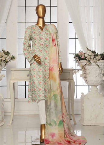 Bin Saeed Fabric - SM-100 - 3 Piece Printed Stitched Suit