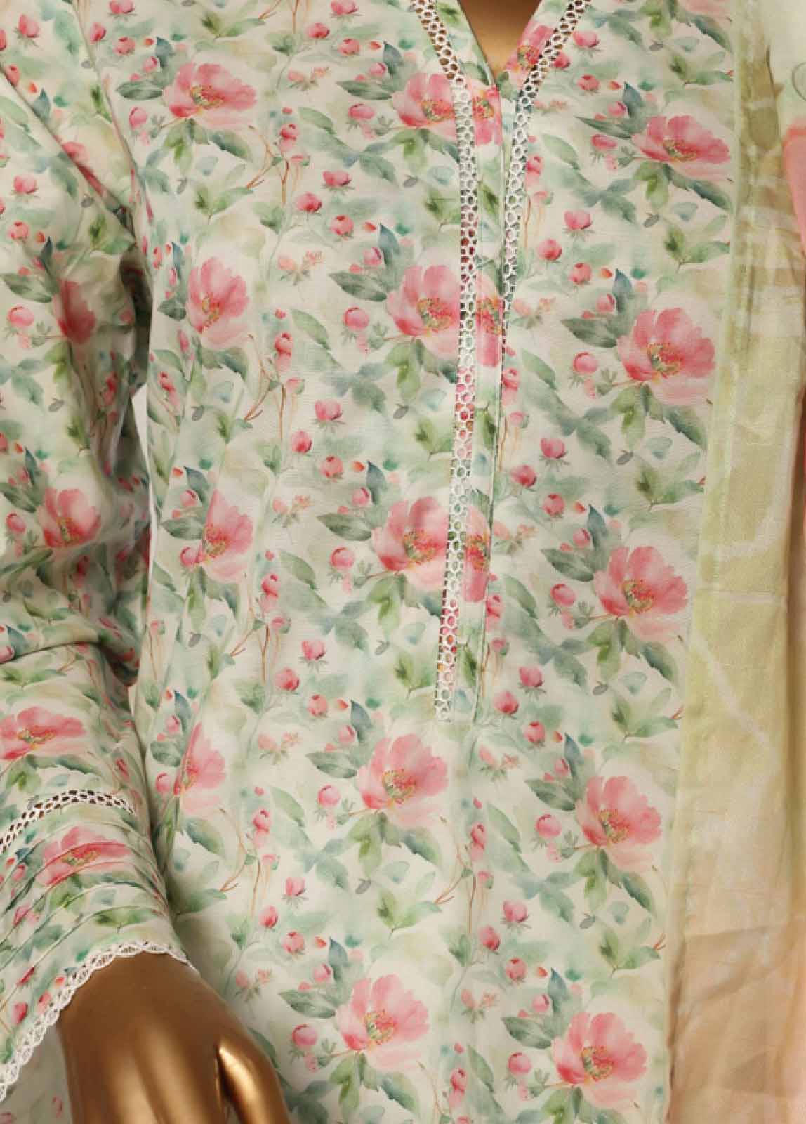 Bin Saeed Fabric - SM-100 - 3 Piece Printed Stitched Suit