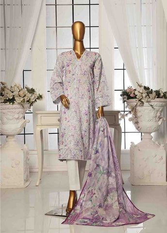 Bin Saeed Fabric - SM-102- 3 Piece Printed Stitched Suit