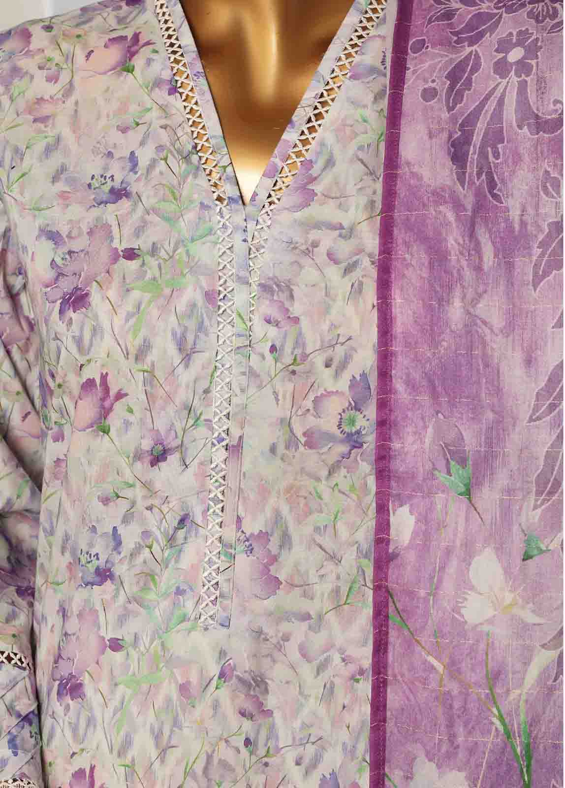 Bin Saeed Fabric - SM-102- 3 Piece Printed Stitched Suit