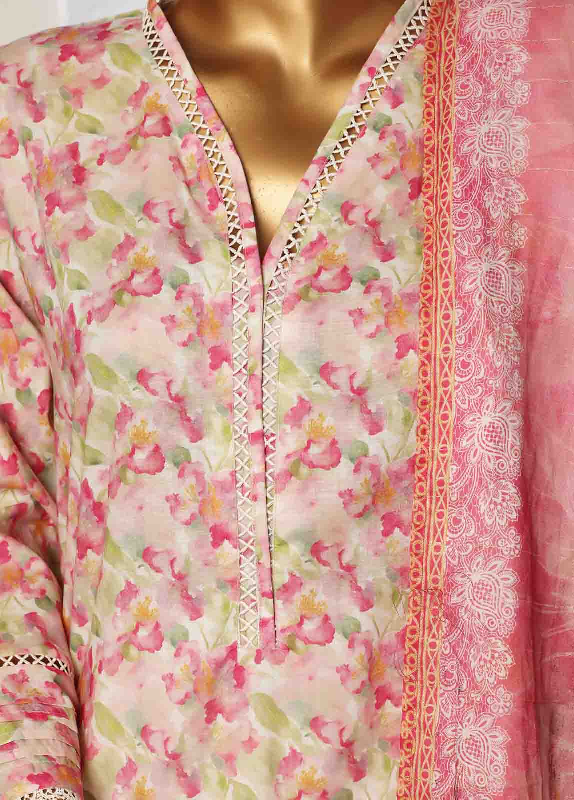 Bin Saeed Fabric - SM-104- 3 Piece Printed Stitched Suit