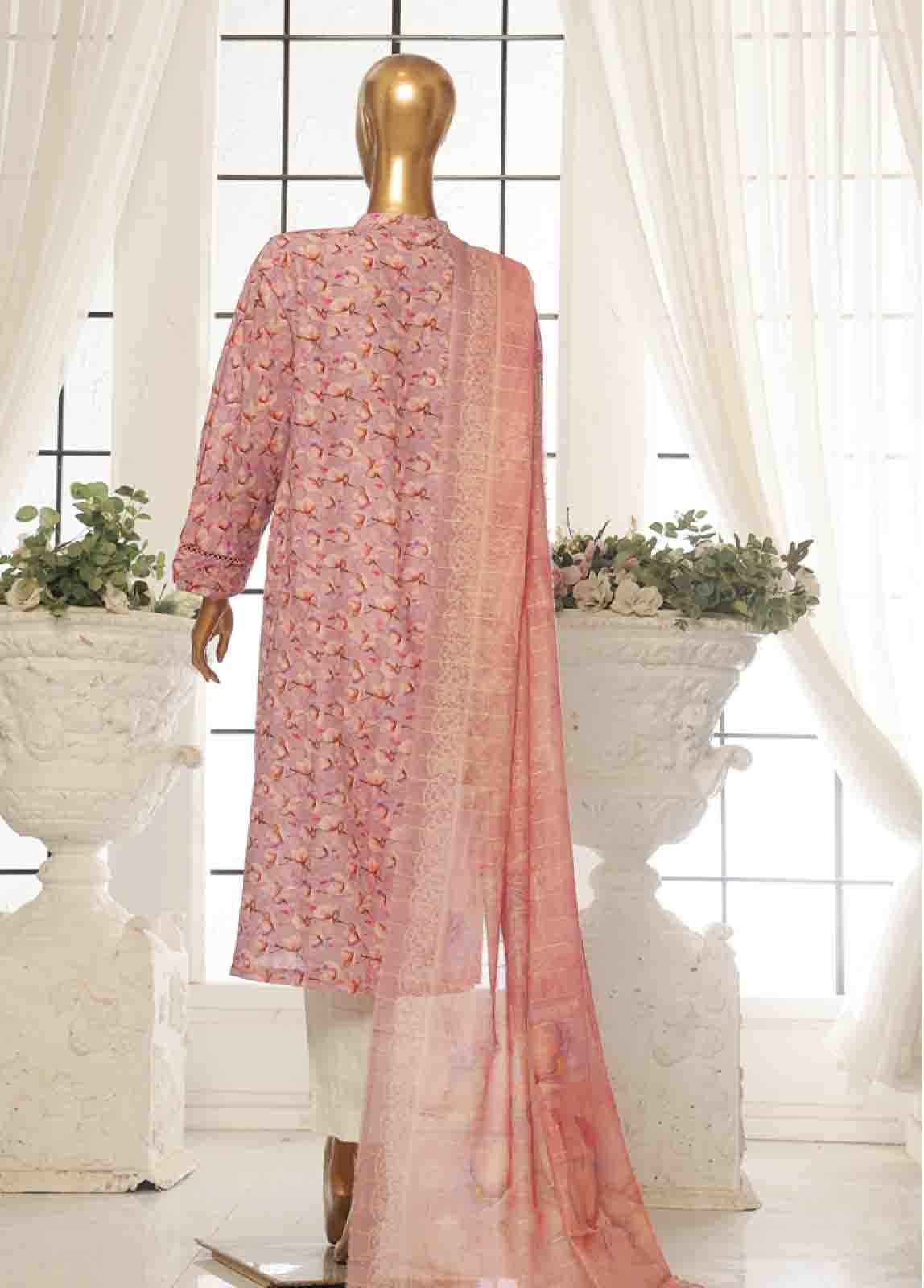 Bin Saeed Fabric - SM-105- 3 Piece Printed Stitched Suit