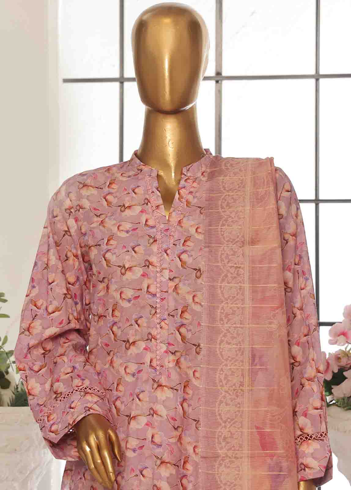Bin Saeed Fabric - SM-105- 3 Piece Printed Stitched Suit