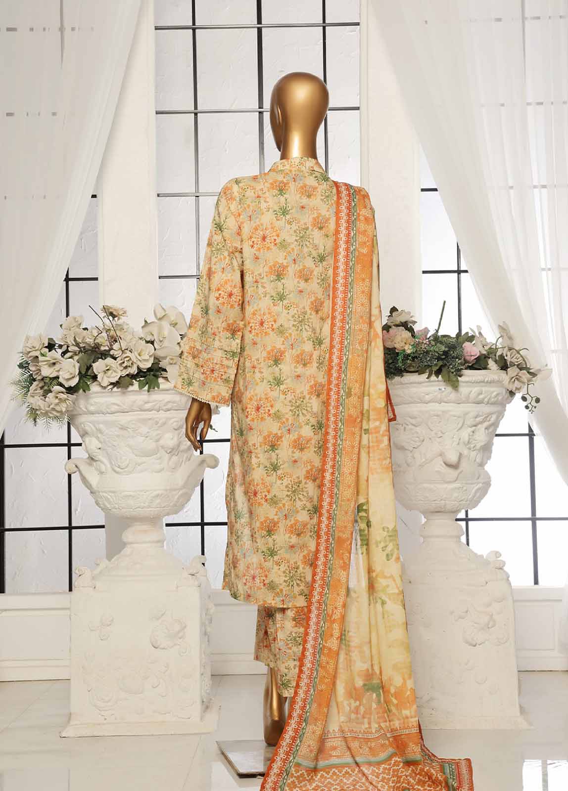 Bin Saeed Fabric - SM-106- 3 Piece Printed Stitched Suit
