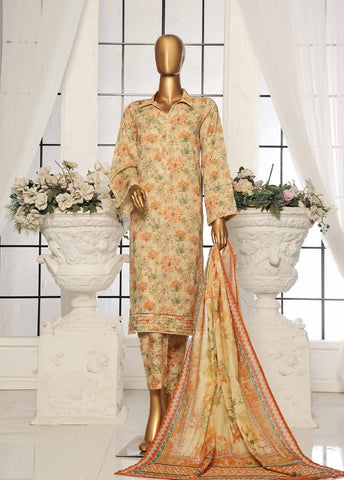 Bin Saeed Fabric - SM-106- 3 Piece Printed Stitched Suit