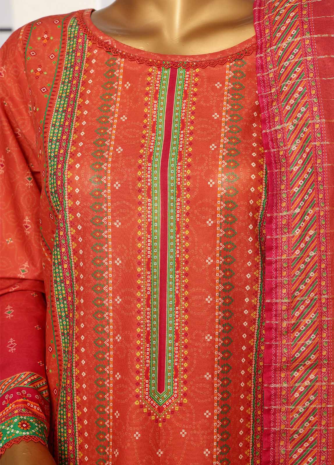 Bin Saeed Fabric - SM-109- 3 Piece Printed Stitched Suit