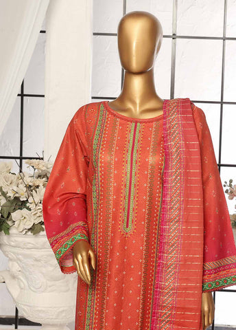 Bin Saeed Fabric - SM-109- 3 Piece Printed Stitched Suit