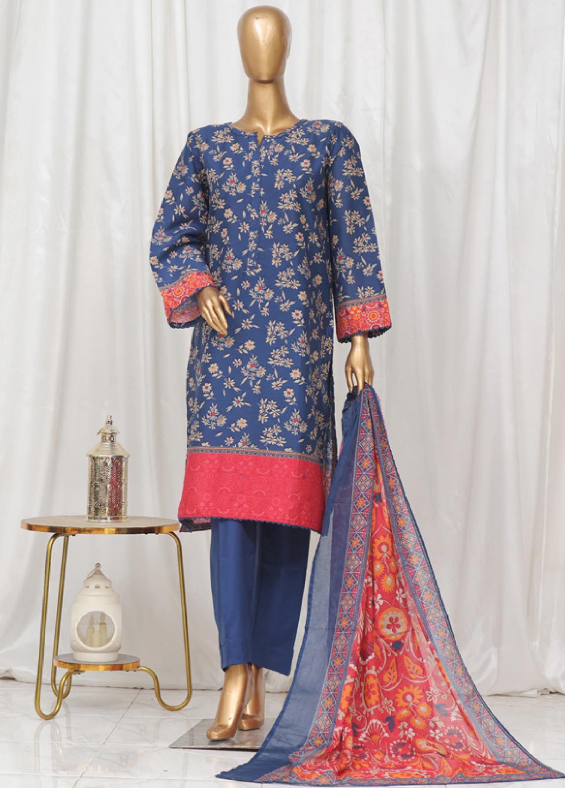 Bin Saeed Fabric - SM-11- 3 Piece Printed Stitched Suit
