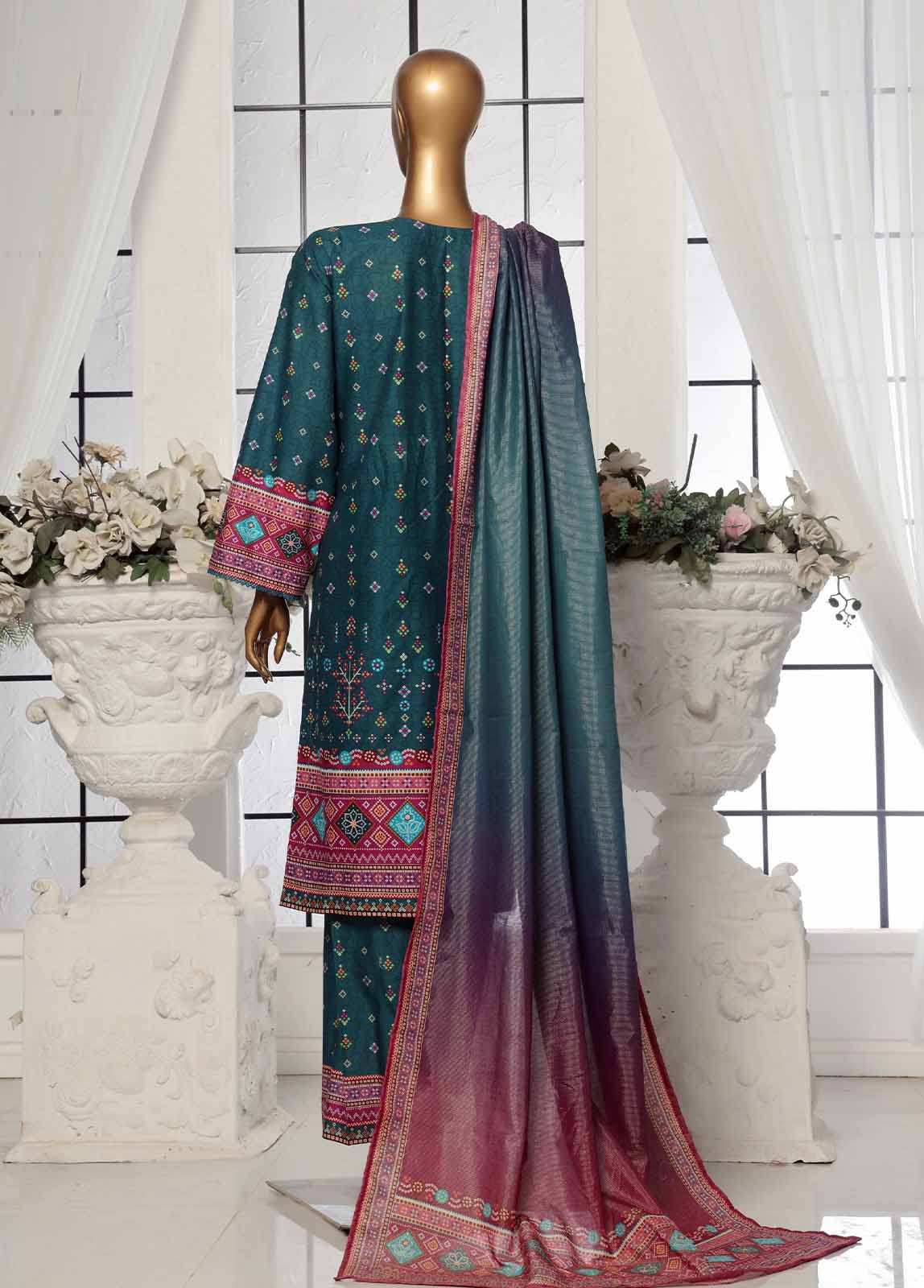 Bin Saeed Fabric - SM-112- 3 Piece Printed Stitched Suit