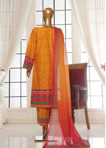 Bin Saeed Fabric - SM-113- 3 Piece Printed Stitched Suit