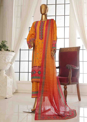 Bin Saeed Fabric - SM-113- 3 Piece Printed Stitched Suit