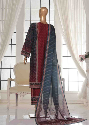 Bin Saeed Fabric - SM-114- 3 Piece Printed Stitched Suit