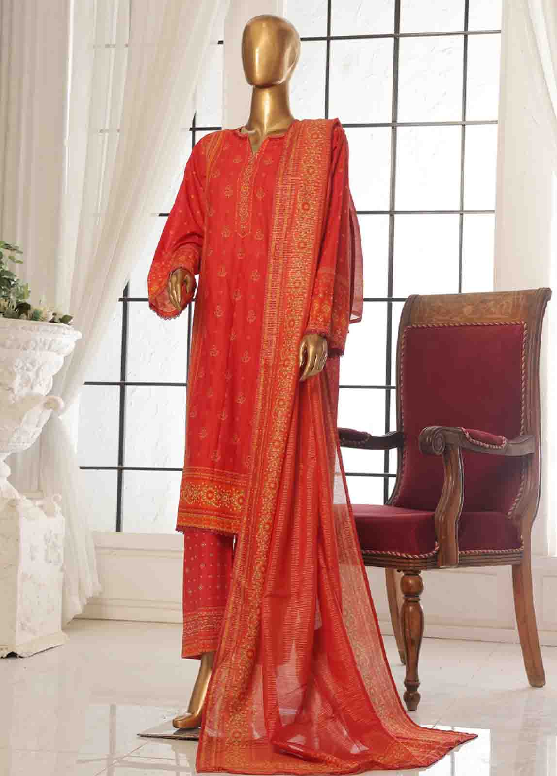 Bin Saeed Fabric - SM-118-3 Piece Printed Stitched Suit