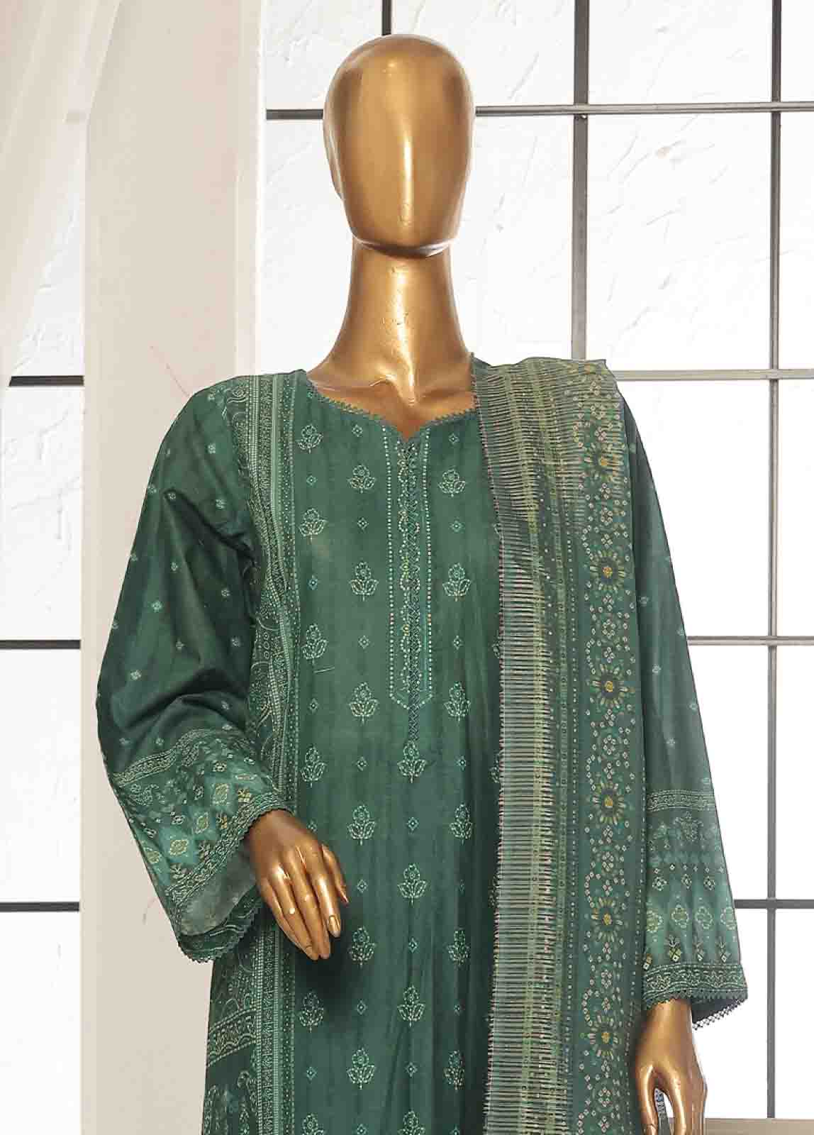 Bin Saeed Fabric - SM-119- 3 Piece Printed Stitched Suit