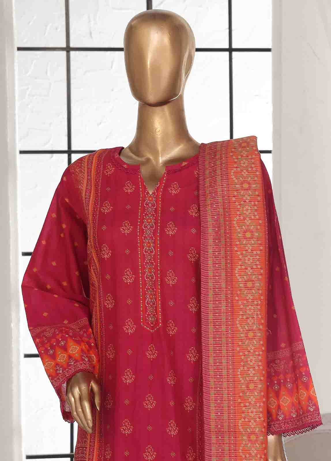 Bin Saeed Fabric - SM-120- 3 Piece Printed Stitched Suit