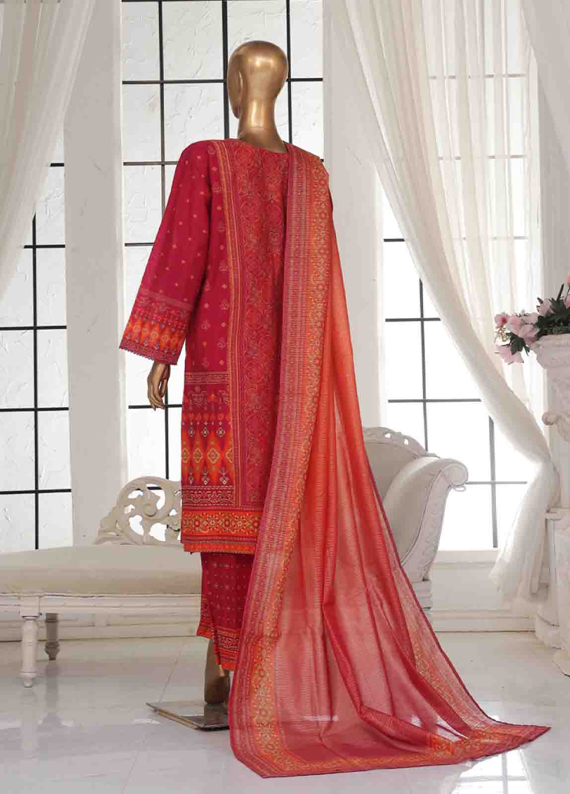 Bin Saeed Fabric - SM-120- 3 Piece Printed Stitched Suit