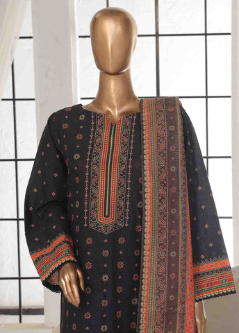 Bin Saeed Fabric - SM-123- 3 Piece Printed Stitched Suit