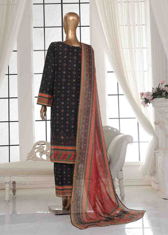 Bin Saeed Fabric - SM-123- 3 Piece Printed Stitched Suit