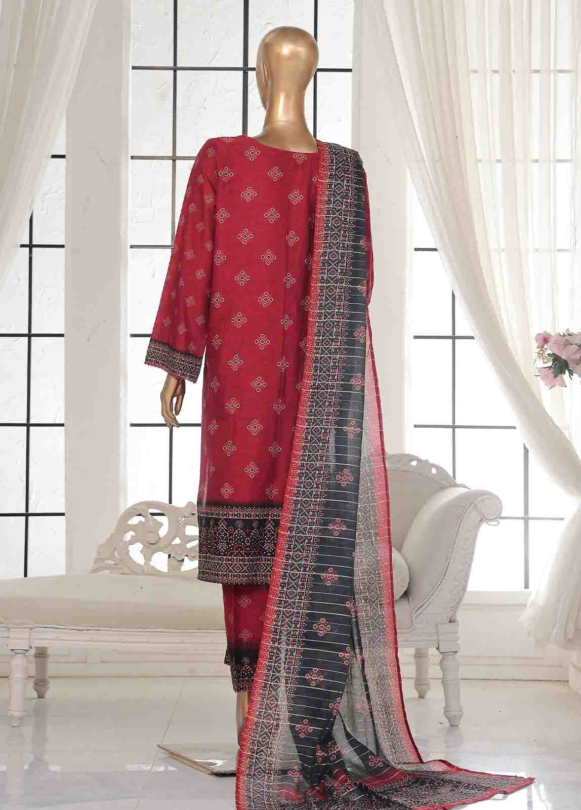 Bin Saeed Fabric - SM-126- 3 Piece Printed Stitched Suit