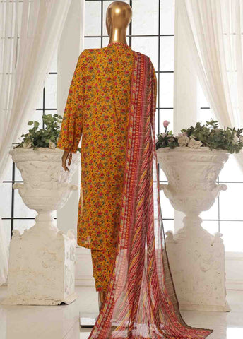 Bin Saeed Fabric - SM-129- 3 Piece Printed Stitched Suit