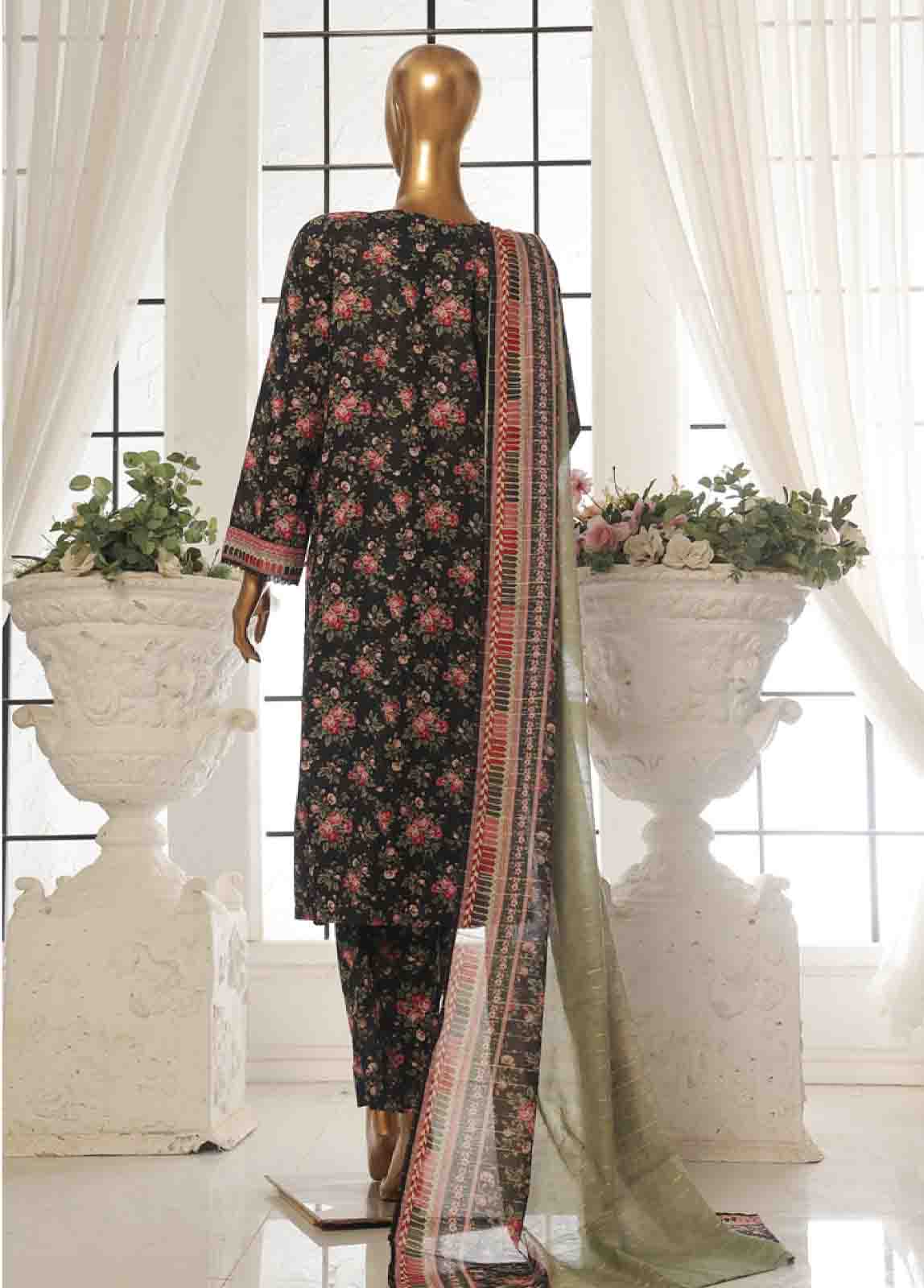 Bin Saeed Fabric - SM-130- 3 Piece Printed Stitched Suit
