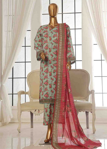 Bin Saeed Fabric - SM-132- 3 Piece Printed Stitched Suit
