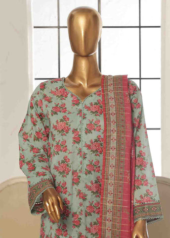 Bin Saeed Fabric - SM-132- 3 Piece Printed Stitched Suit