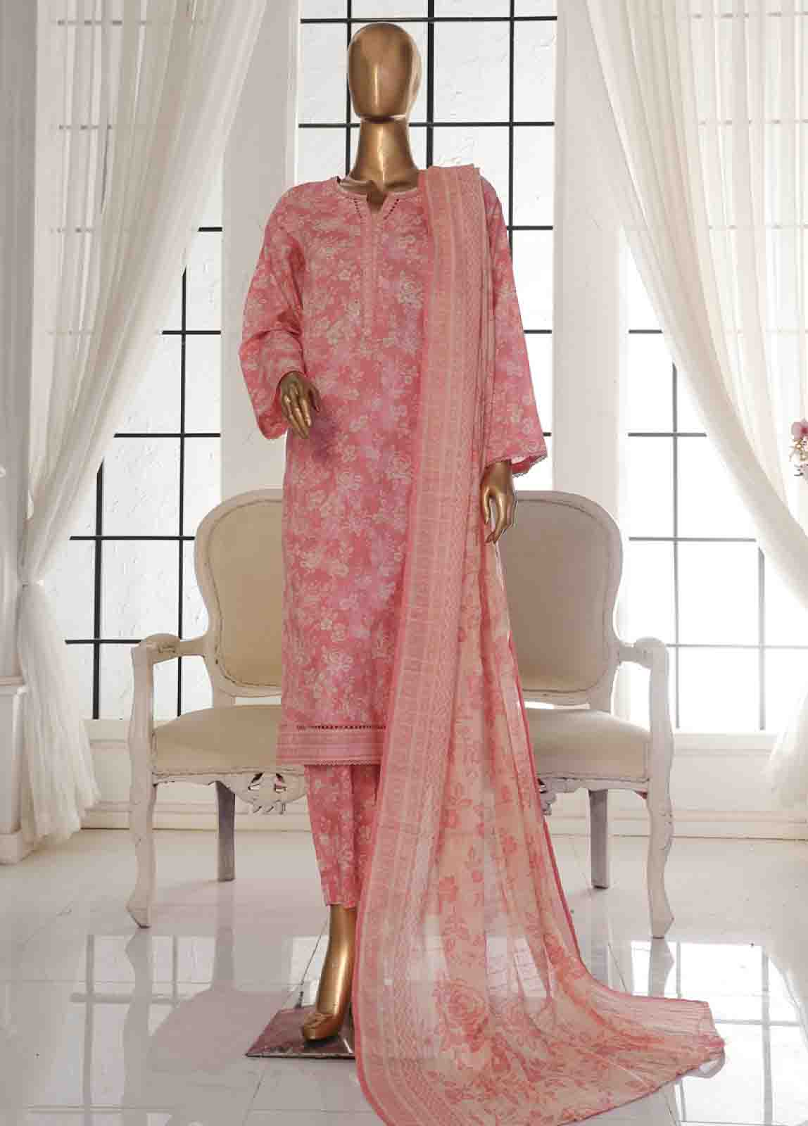 Bin Saeed Fabric - SM-133- 3 Piece Printed Stitched Suit