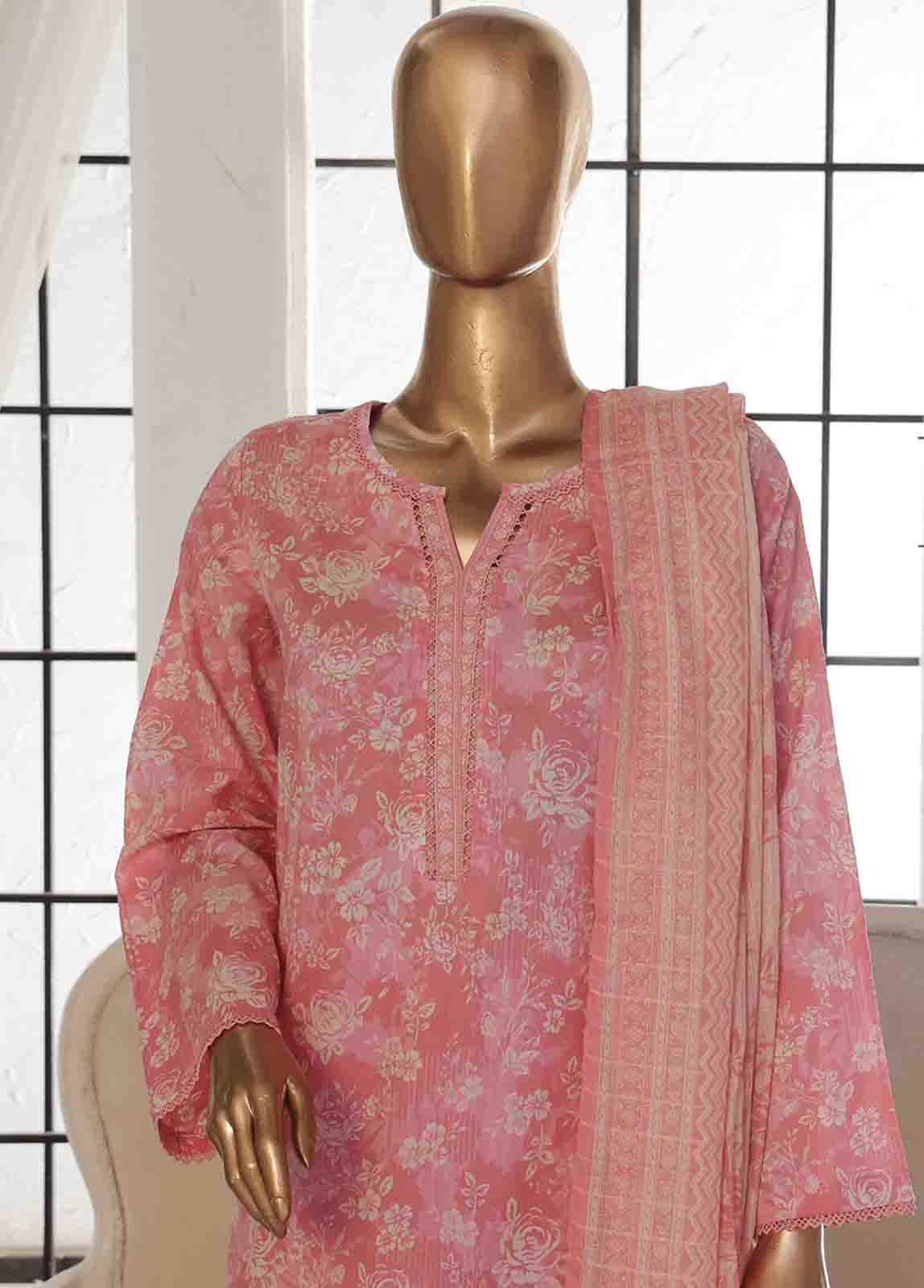 Bin Saeed Fabric - SM-133- 3 Piece Printed Stitched Suit