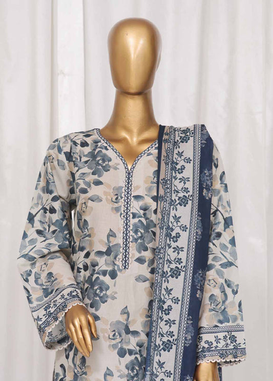 SM-22- 3 Piece Printed Stitched Suit