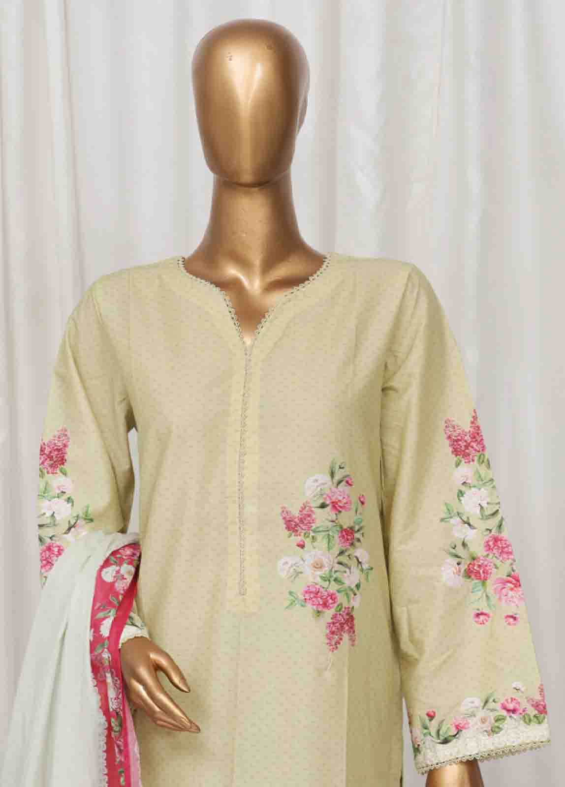 Bin Saeed Fabric - SM-29- 3 Piece Printed Stitched Suit