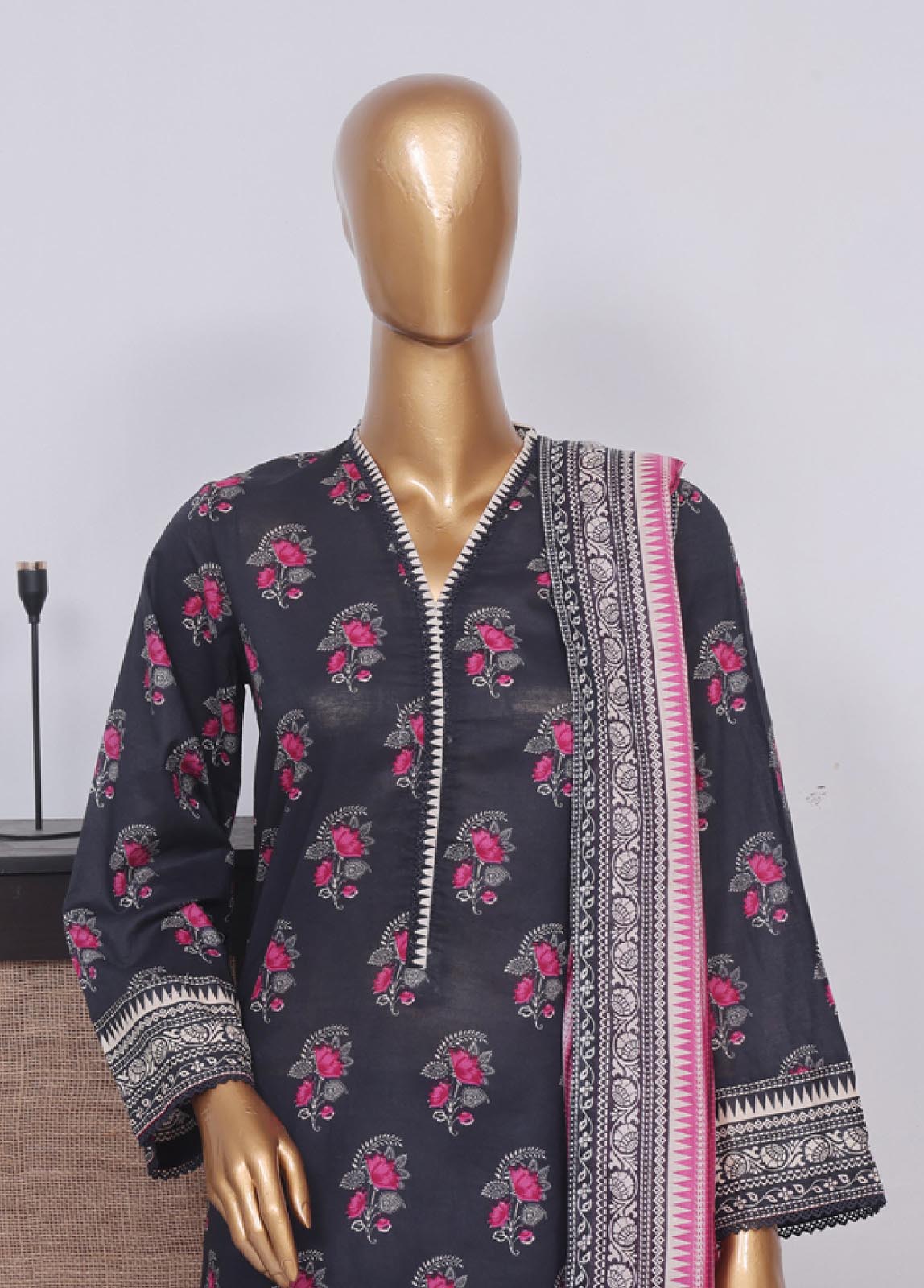 Bin Saeed Fabric - SM-359- 3 Piece Printed Stitched Suit