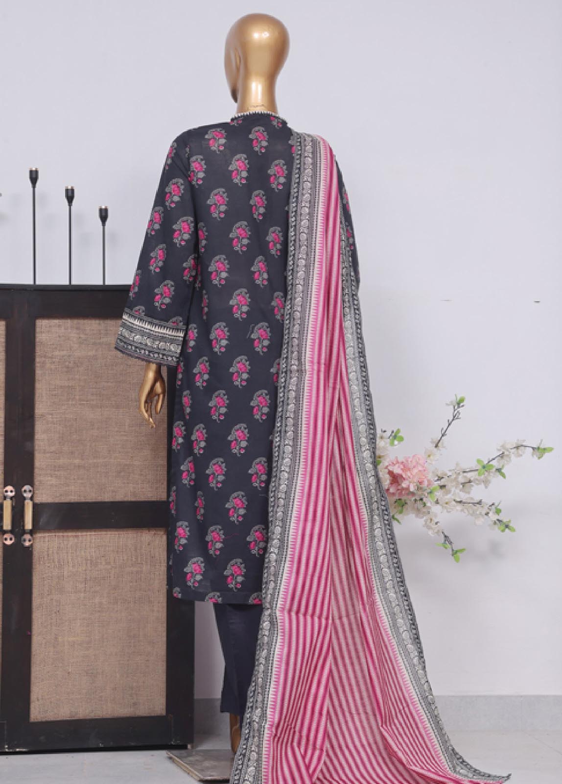 Bin Saeed Fabric - SM-359- 3 Piece Printed Stitched Suit