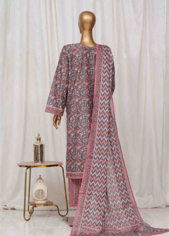 Bin Saeed Fabric - SM-37- 3 Piece Printed Stitched Suit