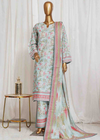 Bin Saeed Fabric - SM-38- 3 Piece Printed Stitched Suit