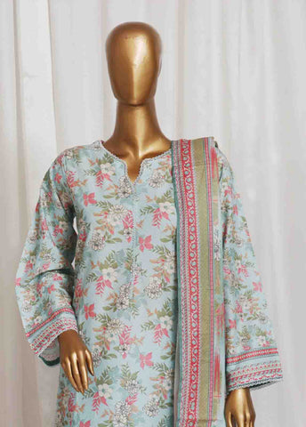 Bin Saeed Fabric - SM-38- 3 Piece Printed Stitched Suit