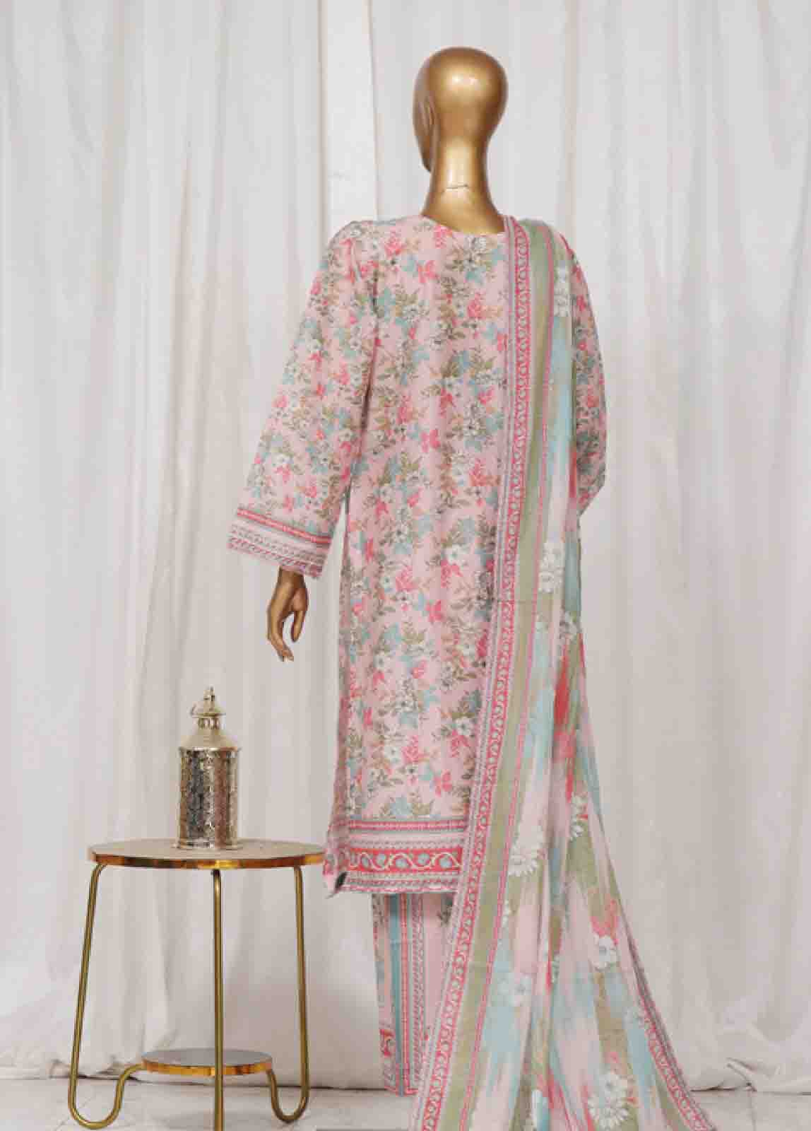 Bin Saeed Fabric - SM-39- 3 Piece Printed Stitched Suit