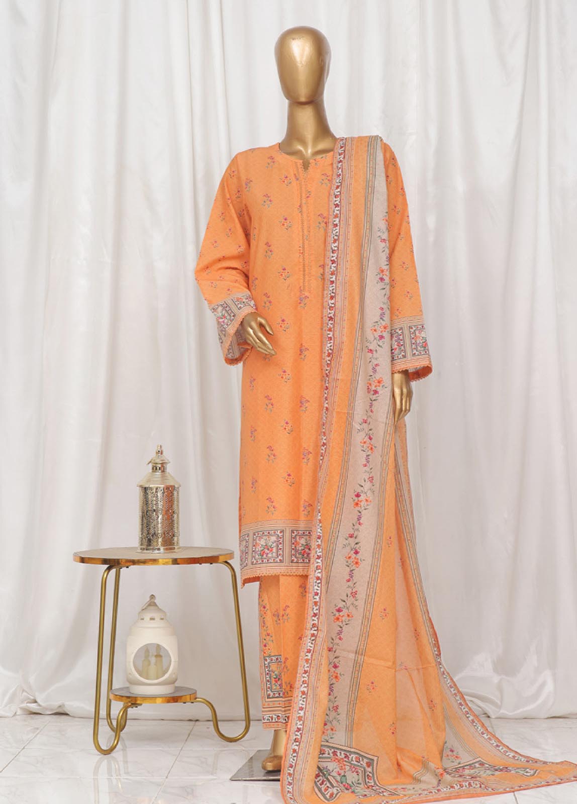 Bin Saeed Fabric - SM-40- 3 Piece Printed Stitched Suit