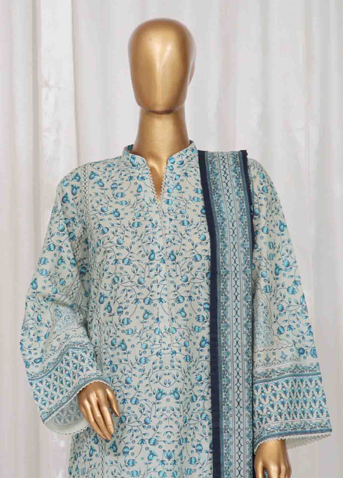 Bin Saeed Fabric - SM-41- 3 Piece Printed Stitched Suit