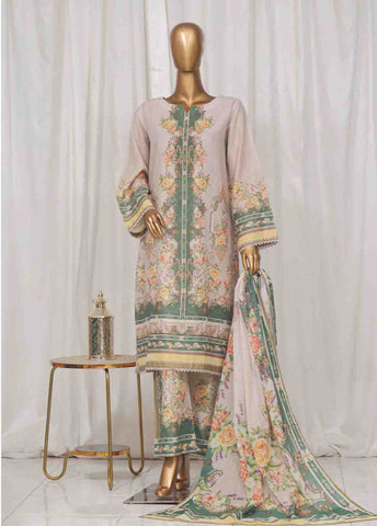 Bin Saeed Fabric - SM-43- 3 Piece Printed Stitched Suit