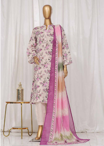 Bin Saeed Fabric - SM-49- 3 Piece Printed Stitched Suit