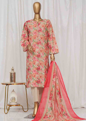 Bin Saeed Fabric - SM-50- 3 Piece Printed Stitched Suit