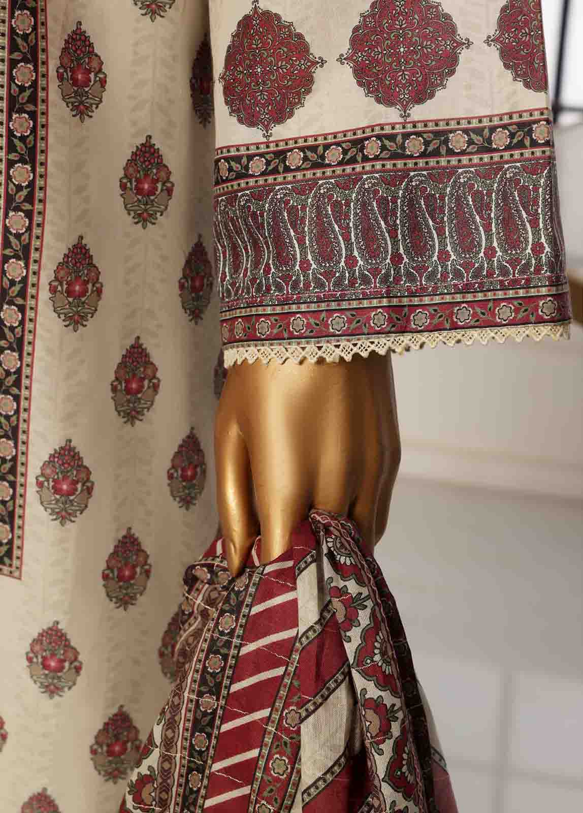 Bin Saeed Fabric - SM-52- 3 Piece Printed Stitched Suit