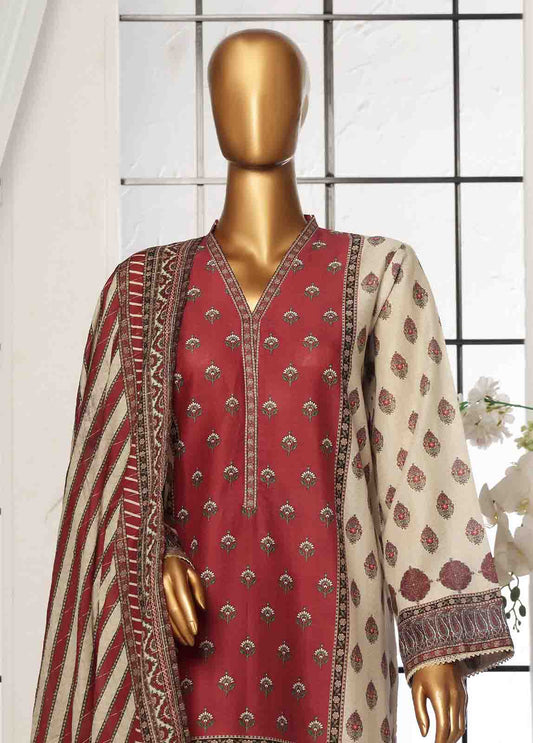 SM-52- 3 Piece Printed Stitched Suit