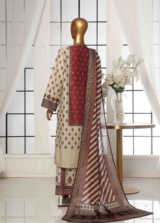 SM-52- 3 Piece Printed Stitched Suit